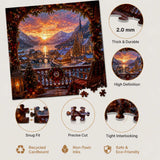 Winter Alpine Christmas Town - 1000 Pieces Jigsaw Puzzle