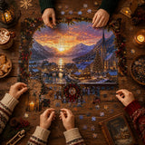 Winter Alpine Christmas Town - 1000 Pieces Jigsaw Puzzle