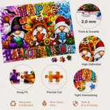 Happy Thanksgiving Halloween Christmas puzzle featuring festive gnomes and seasonal decorations