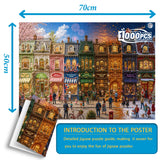 1000 piece adult jigsaw puzzle, fantasy four seasons town street, spring blossom, autumn leaves, winter snow, Christmas Santa and fireworks puzzle
