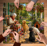 Quiet Canine Porch - 1000 Pieces Jigsaw Puzzle