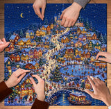 Festive Snowy Hamlet - 1000 Pieces Jigsaw Puzzle