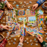 Sunshine Sewing Cottage - 1000 pieces Jigsaw Puzzle