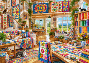 Sunshine Sewing Cottage - 1000 pieces Jigsaw Puzzle