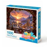 Winter Alpine Christmas Town - 1000 Pieces Jigsaw Puzzle